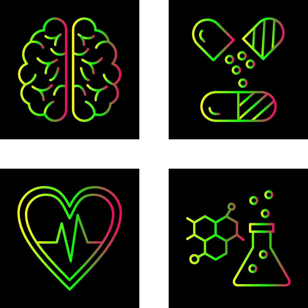 Brain and Capsule Icon vector