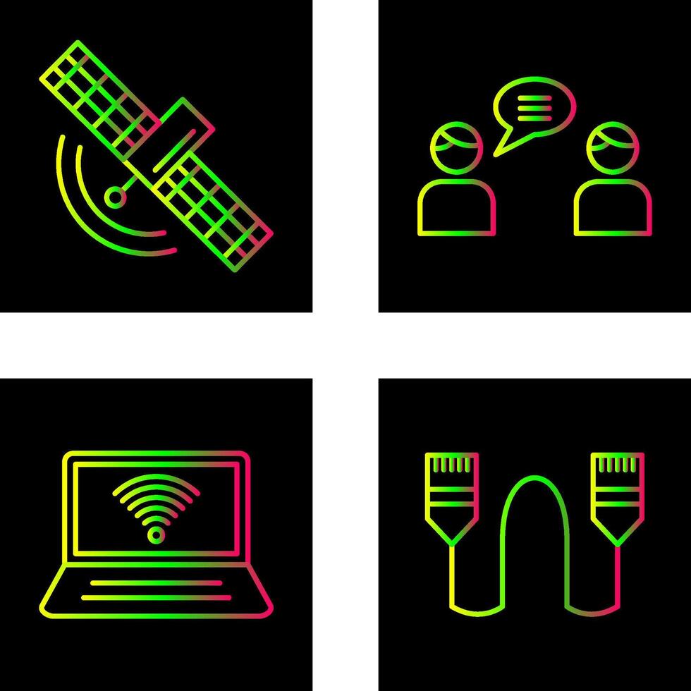 Satellite and Chatting Icon vector