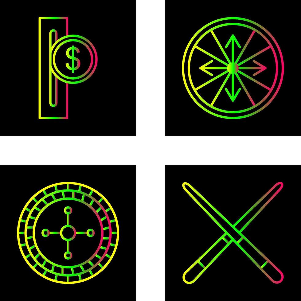 slot for coins and roulette With arrows Icon vector