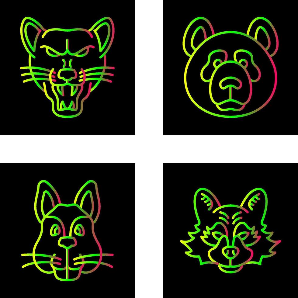 Wolf and Panda Icon vector