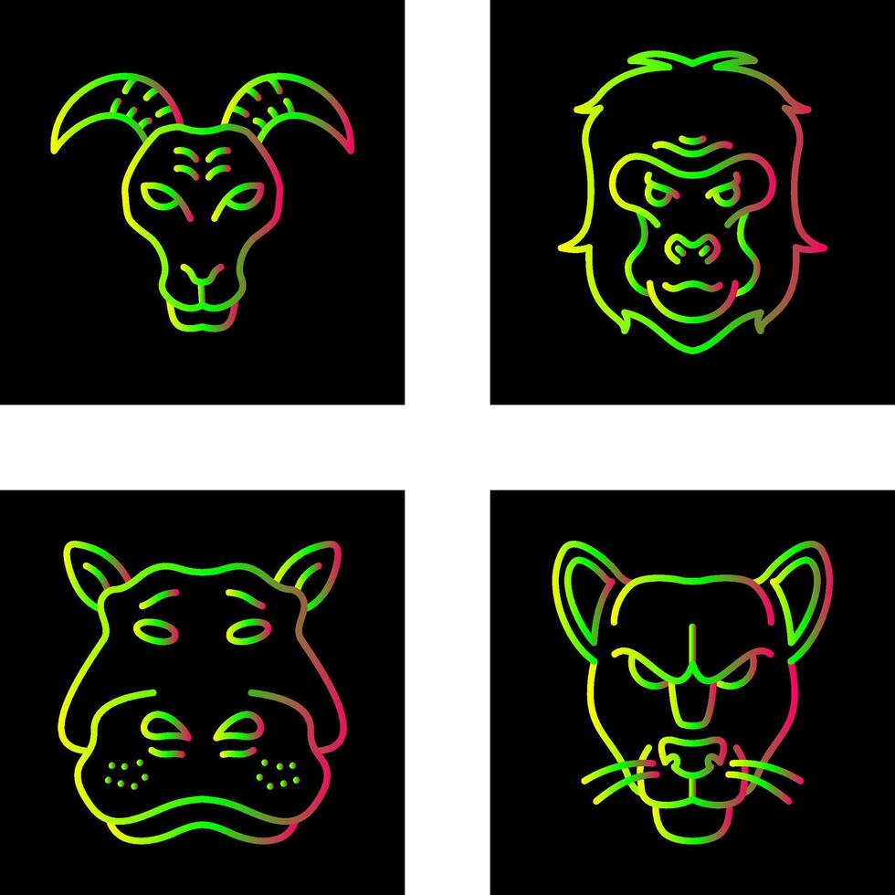 Goat and Gorilla Icon vector