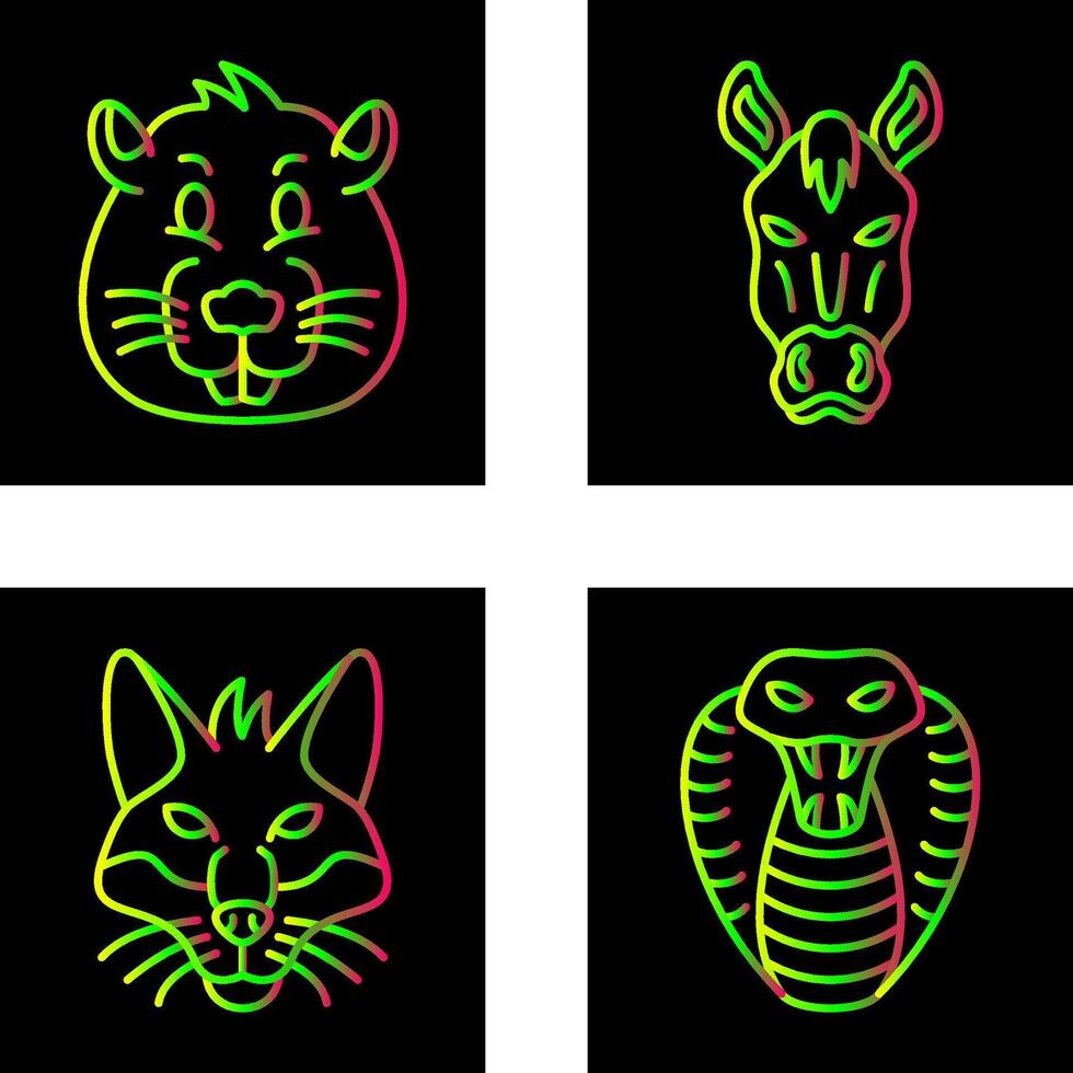 Beaver and Horse Icon vector