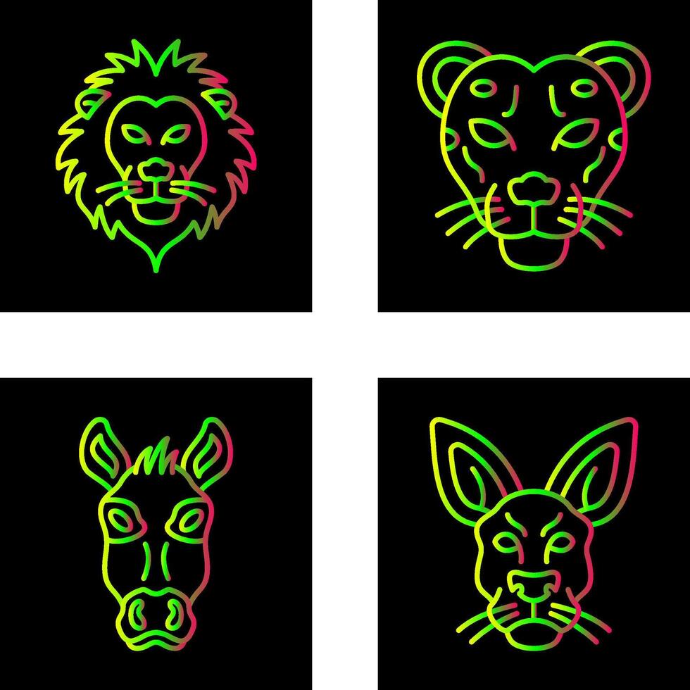 Lion and Cheetah Icon vector