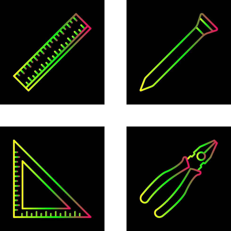 Ruler and Nail Icon vector