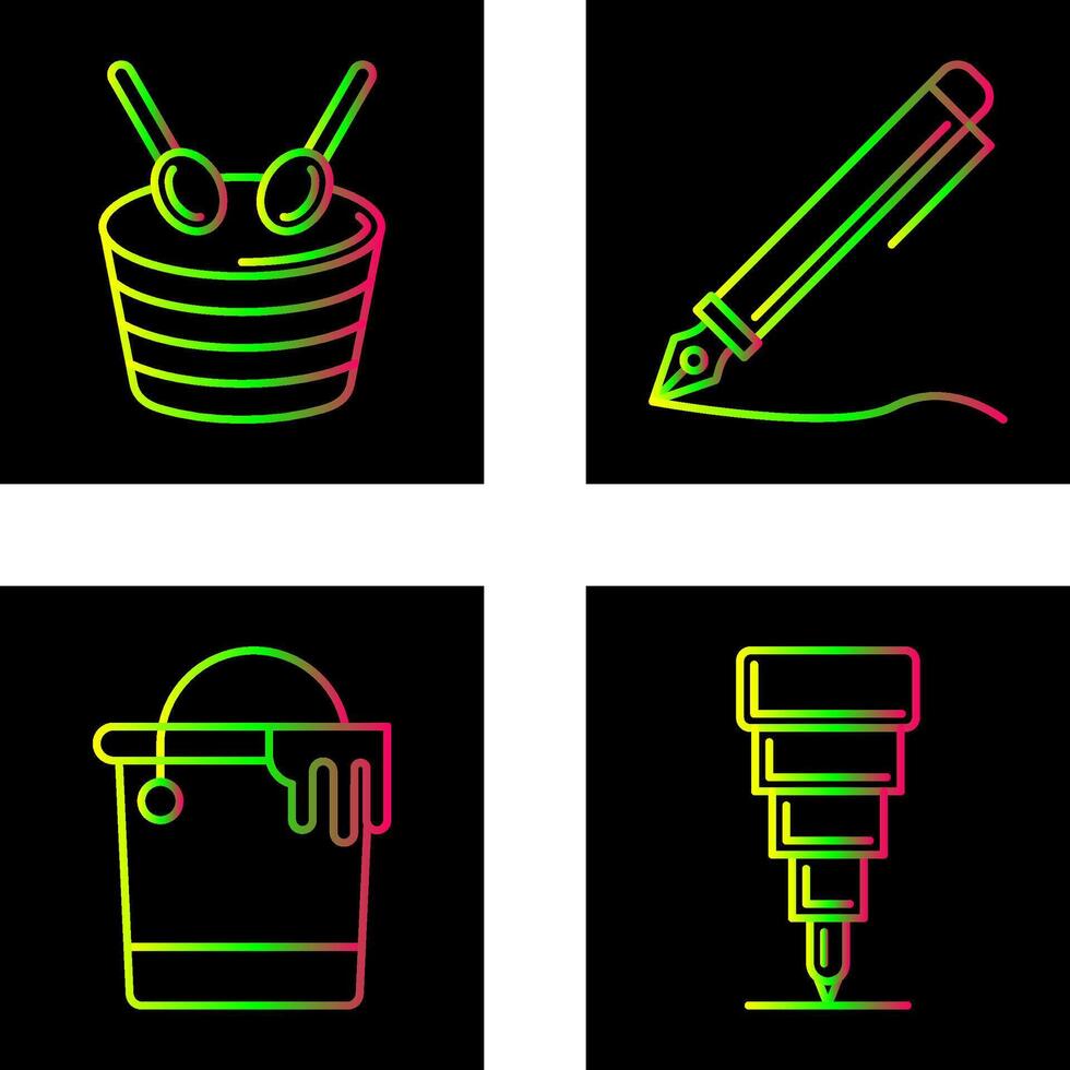 Drum and Pen Icon vector