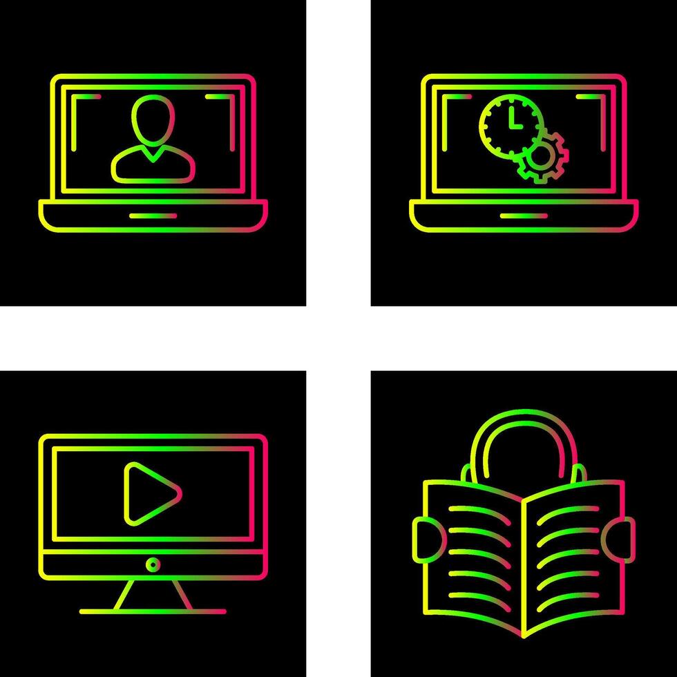 Flex Time and Online Lesson Icon vector