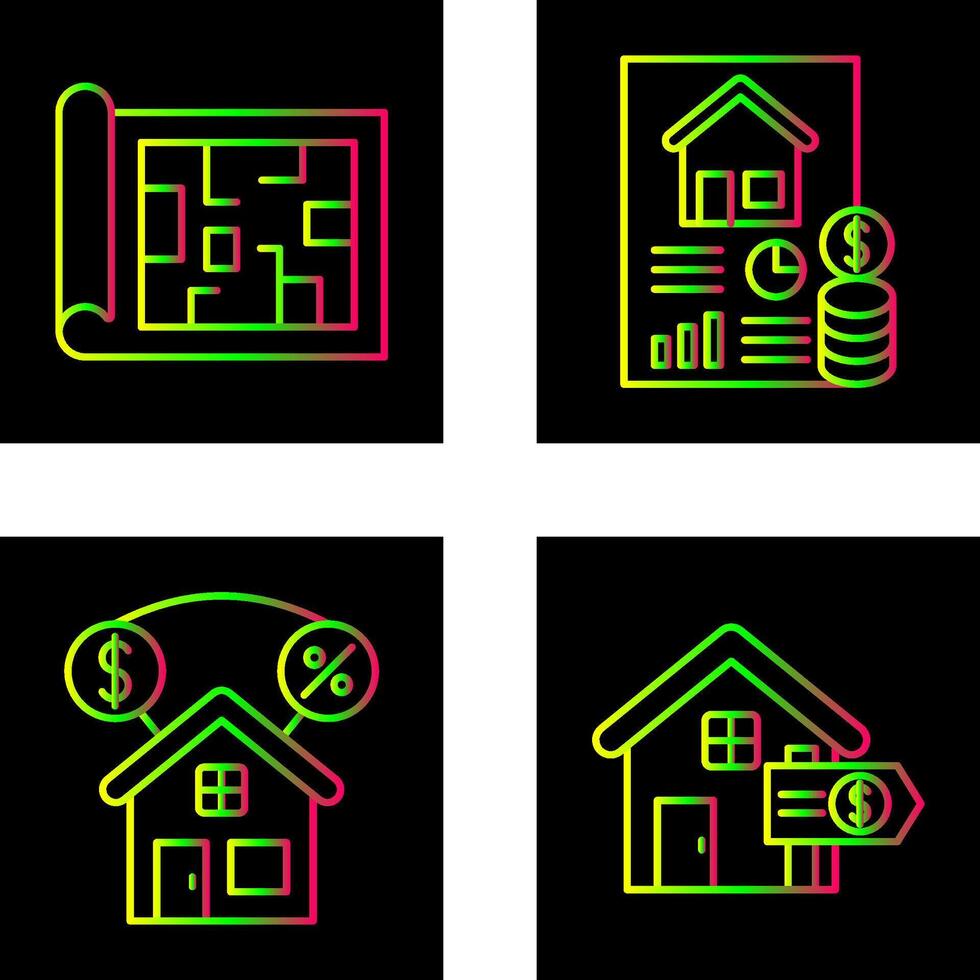 Blueprint and loan Icon vector