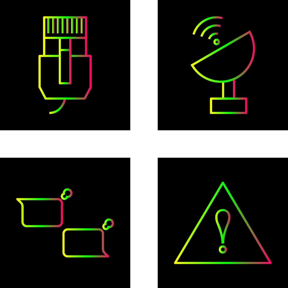 Internet cable y satélite icono vector