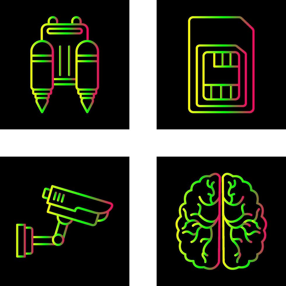 Jetpack and Sim Card Icon vector