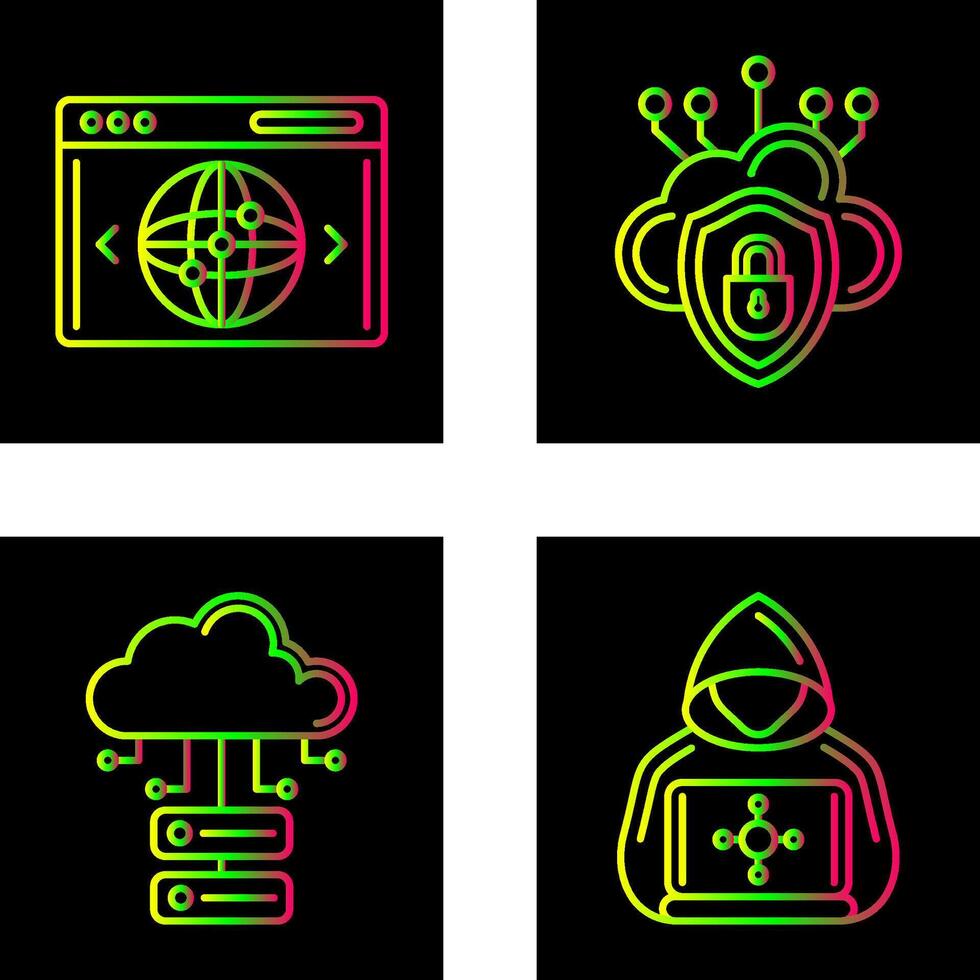 Cloud Security and Website Icon vector