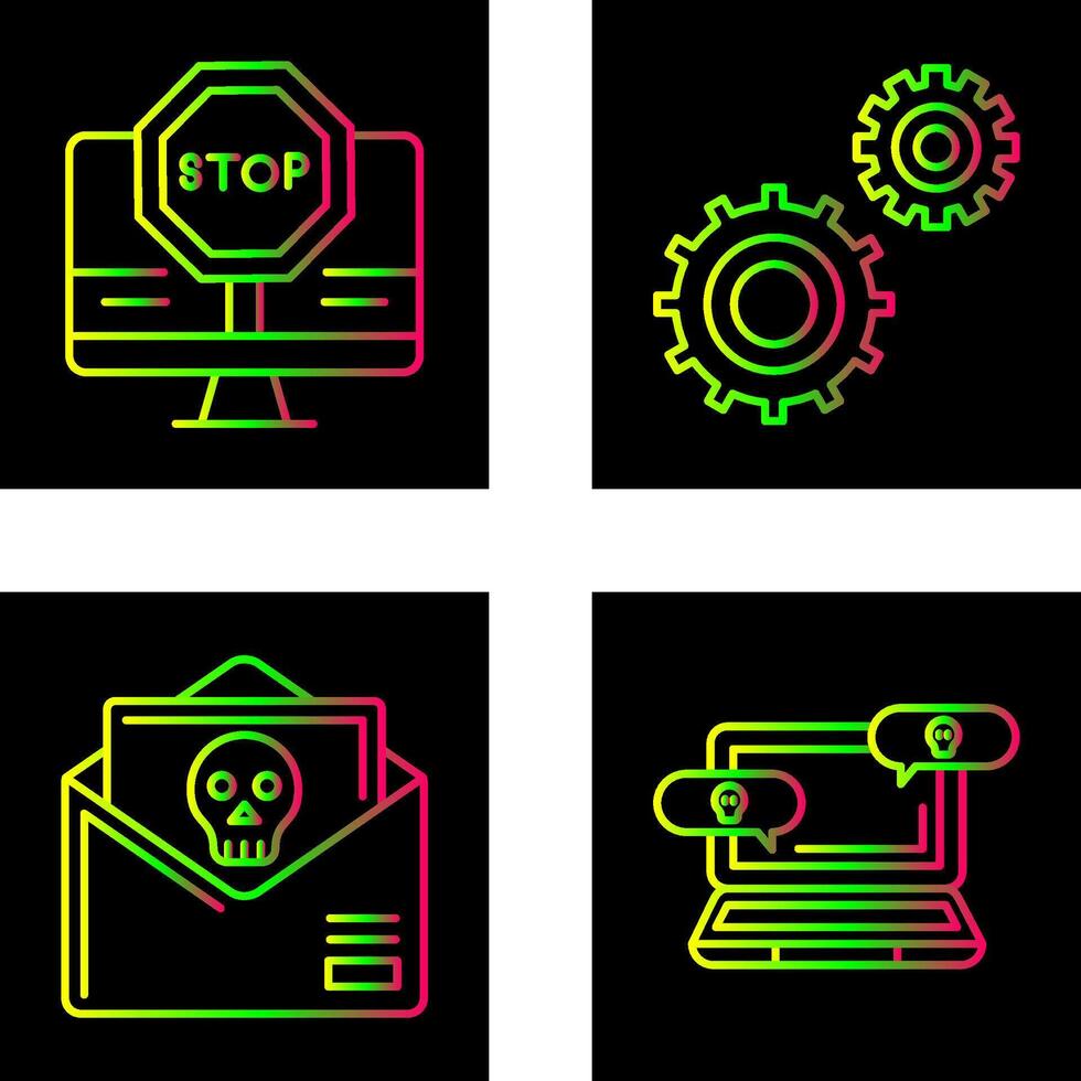 Stop and Setting Icon vector