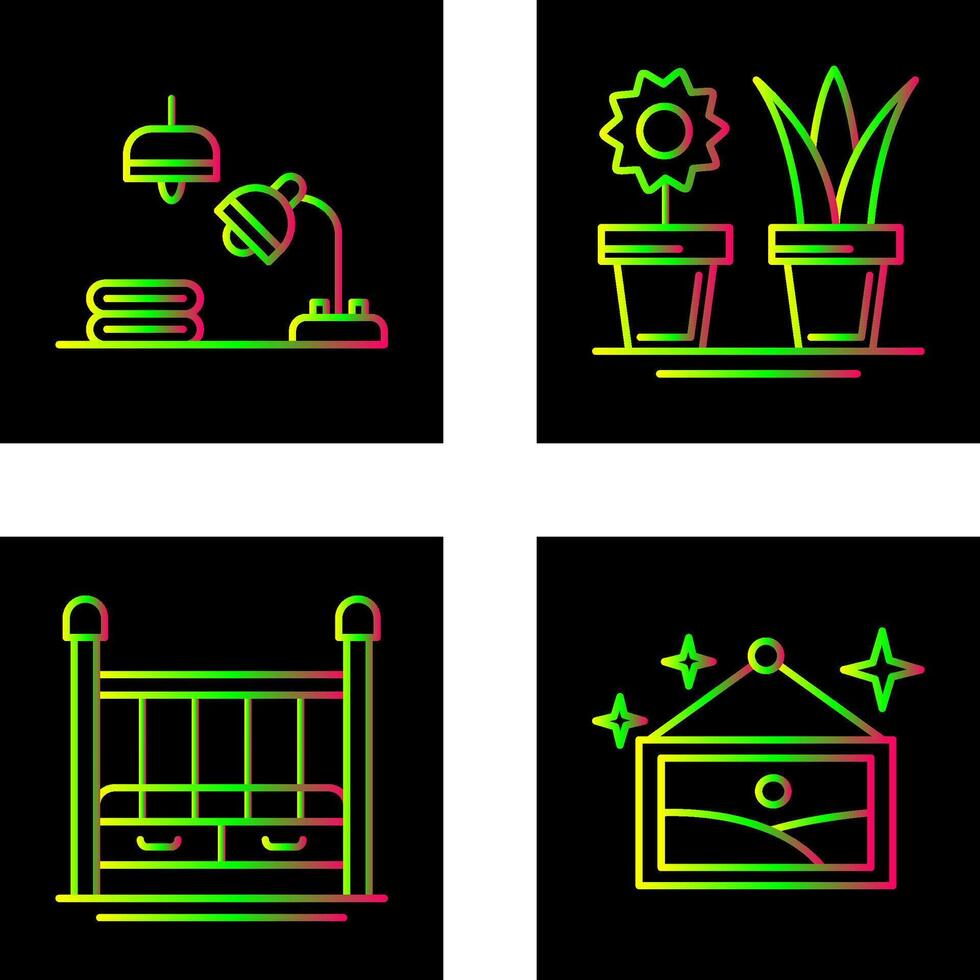 Lamps and House Plants Icon vector