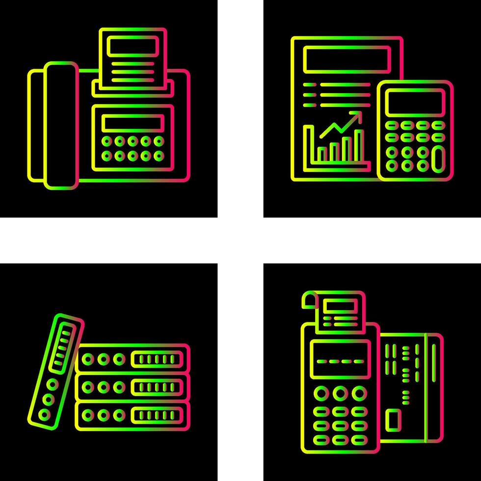 Fax and calculating Icon vector