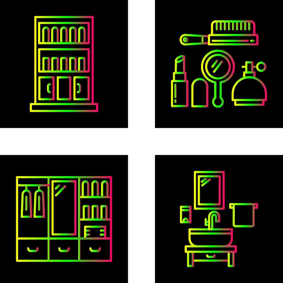 Book Shelf and Makeup Icon vector