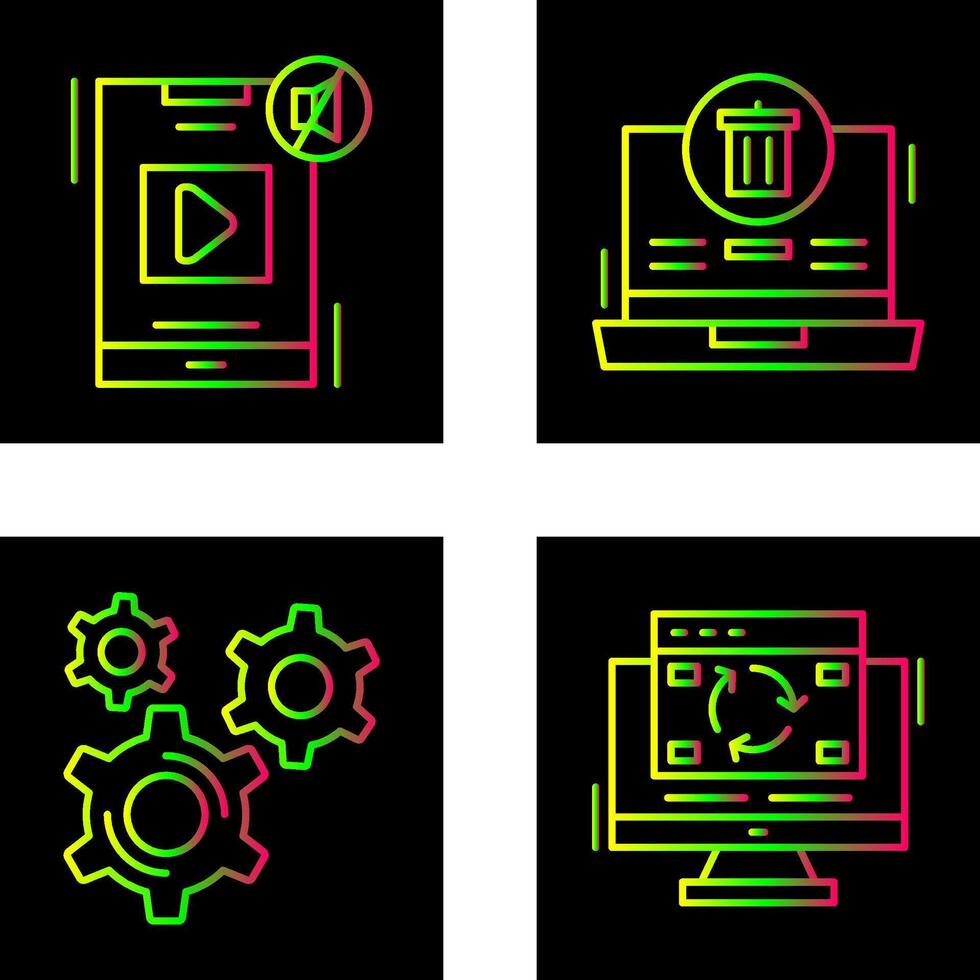 Mute and Trash Icon vector