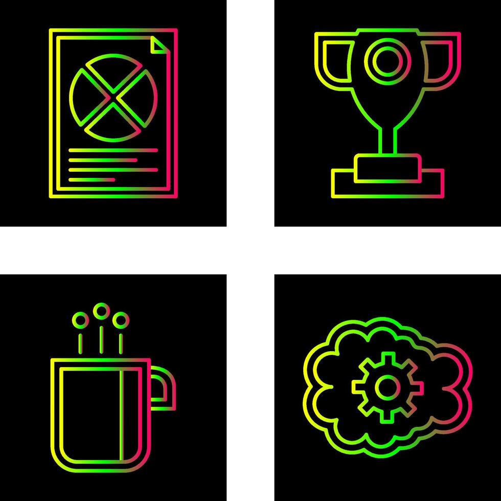 Pie Chart and Trophy Icon vector