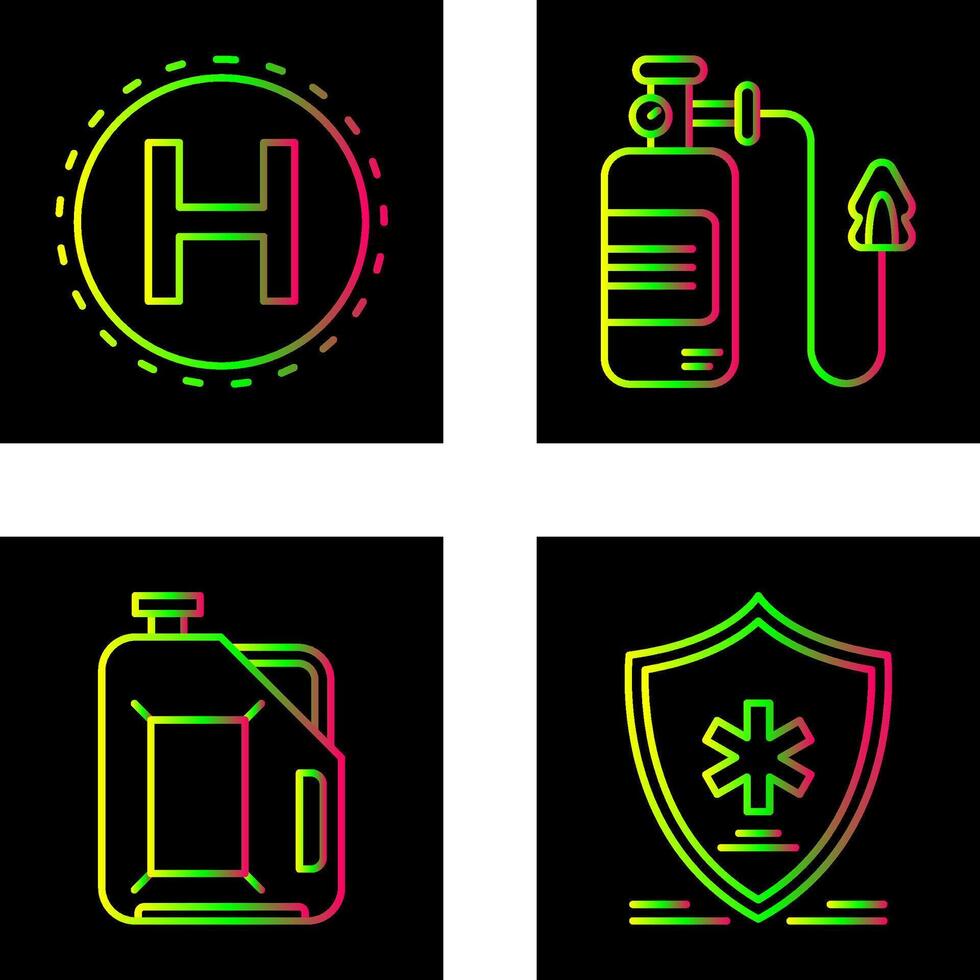Helipad and Oxygen Icon vector