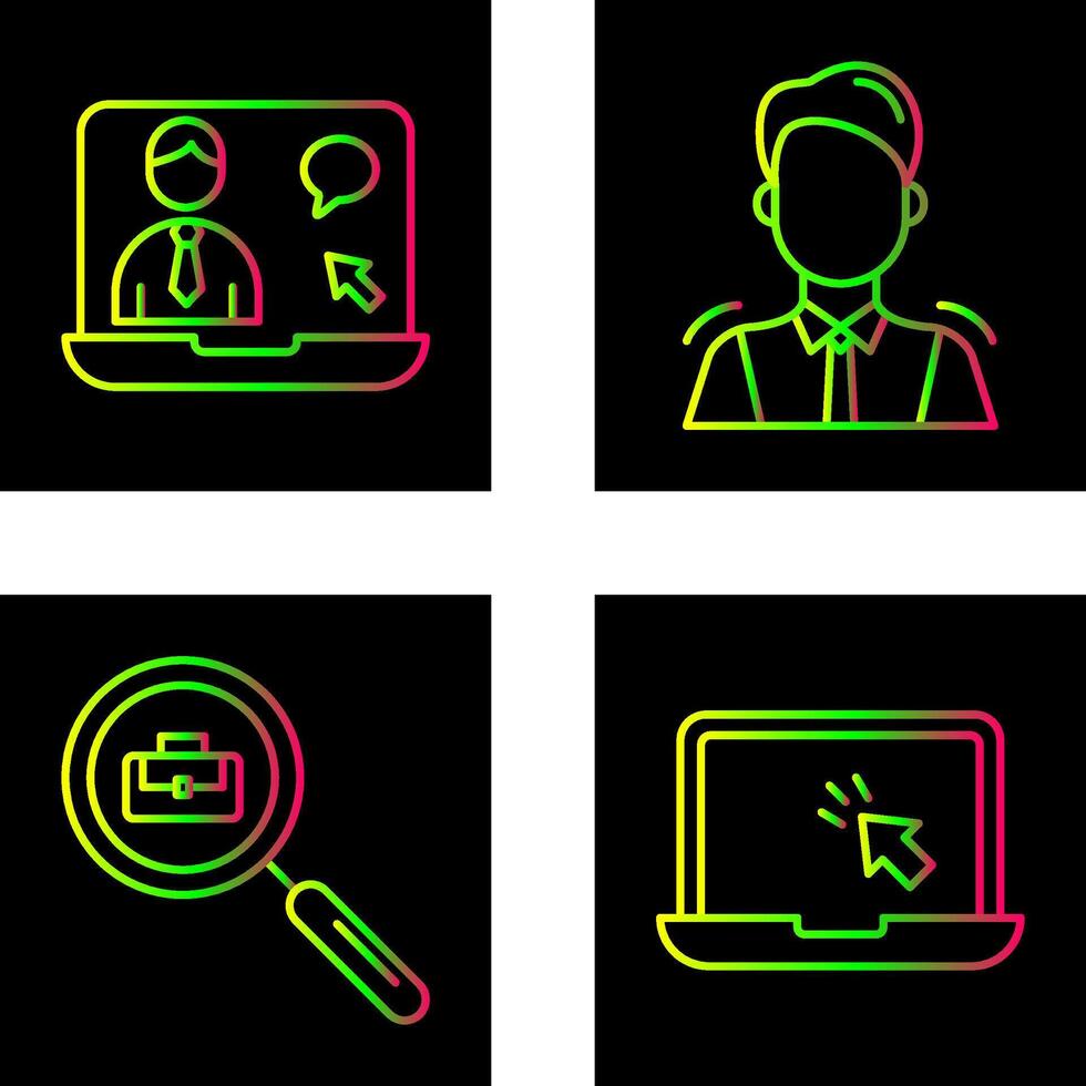 Online Job and Manager Icon vector