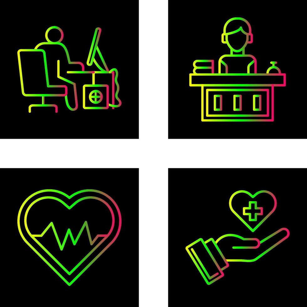 Computer Worker and Office Reception Icon vector