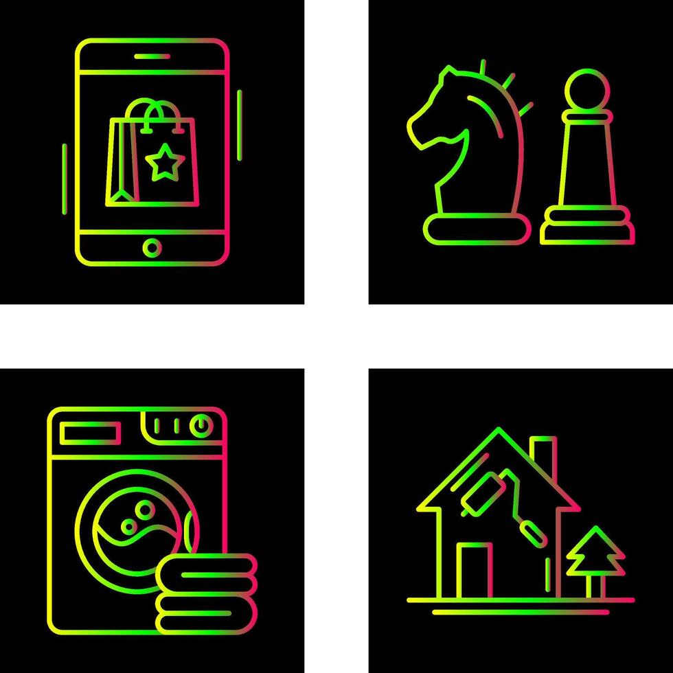 Online Shopping and Chess Piece Icon vector
