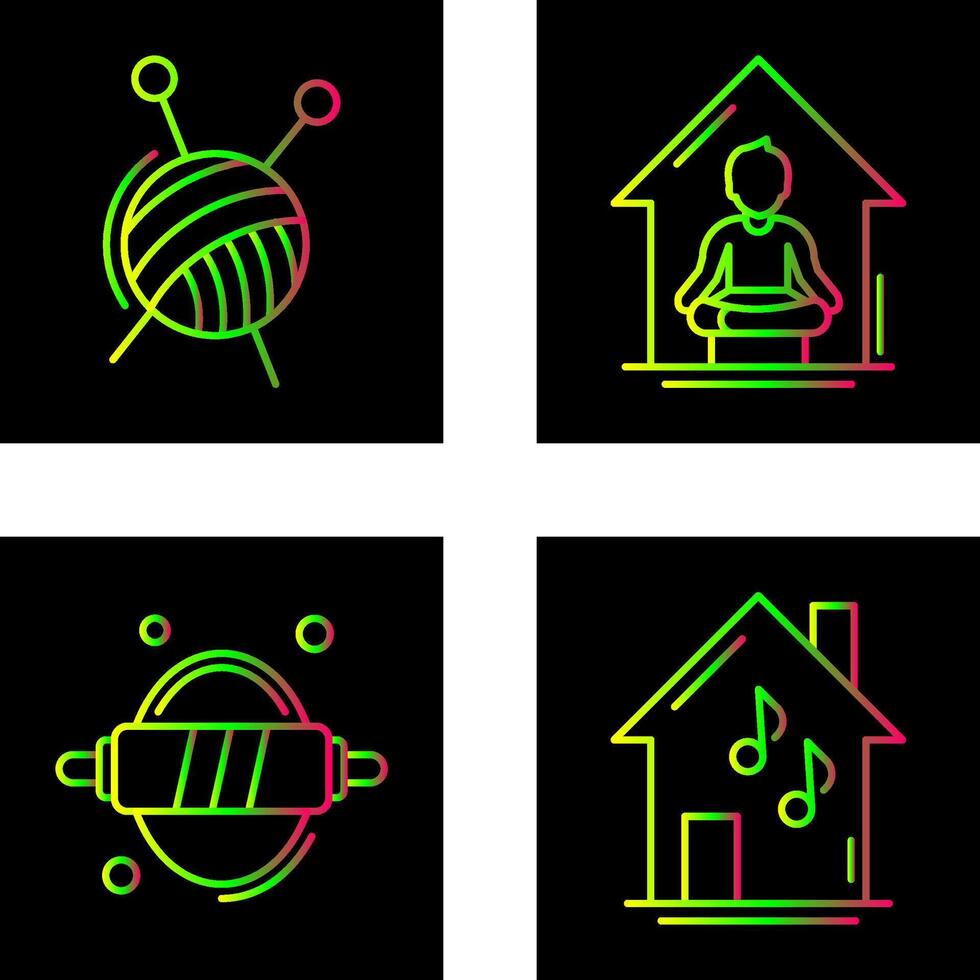 Knitting and Yoga At home Icon vector