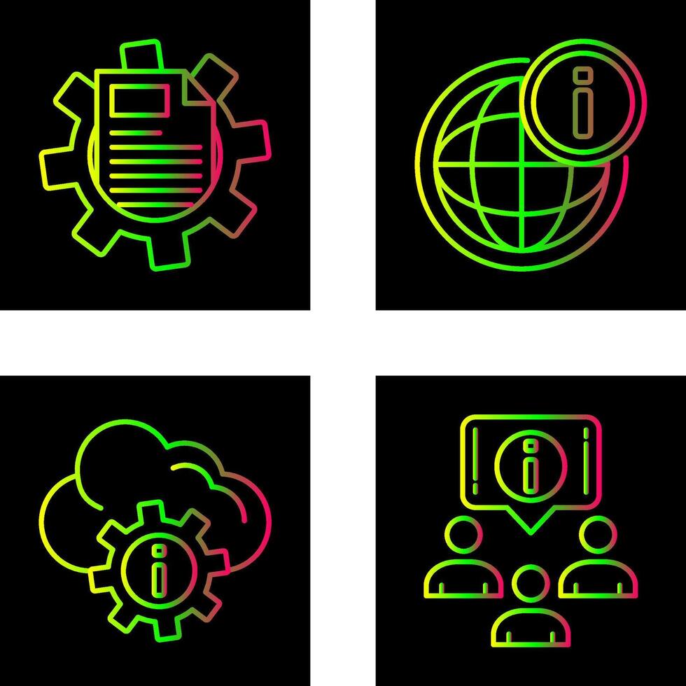 cogwheel and world Icon vector