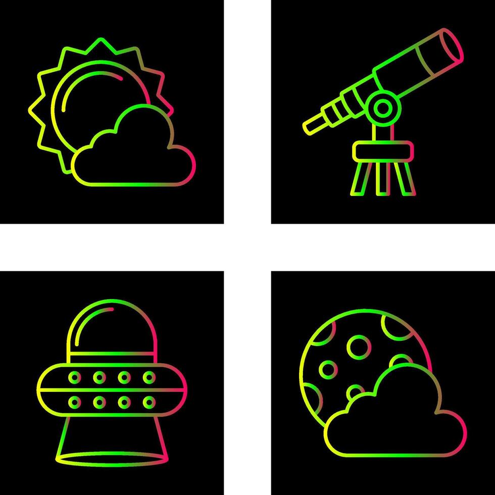 sun and telescope Icon vector