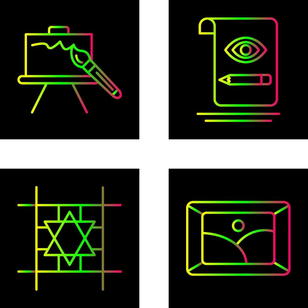 canvas and sketch Icon vector