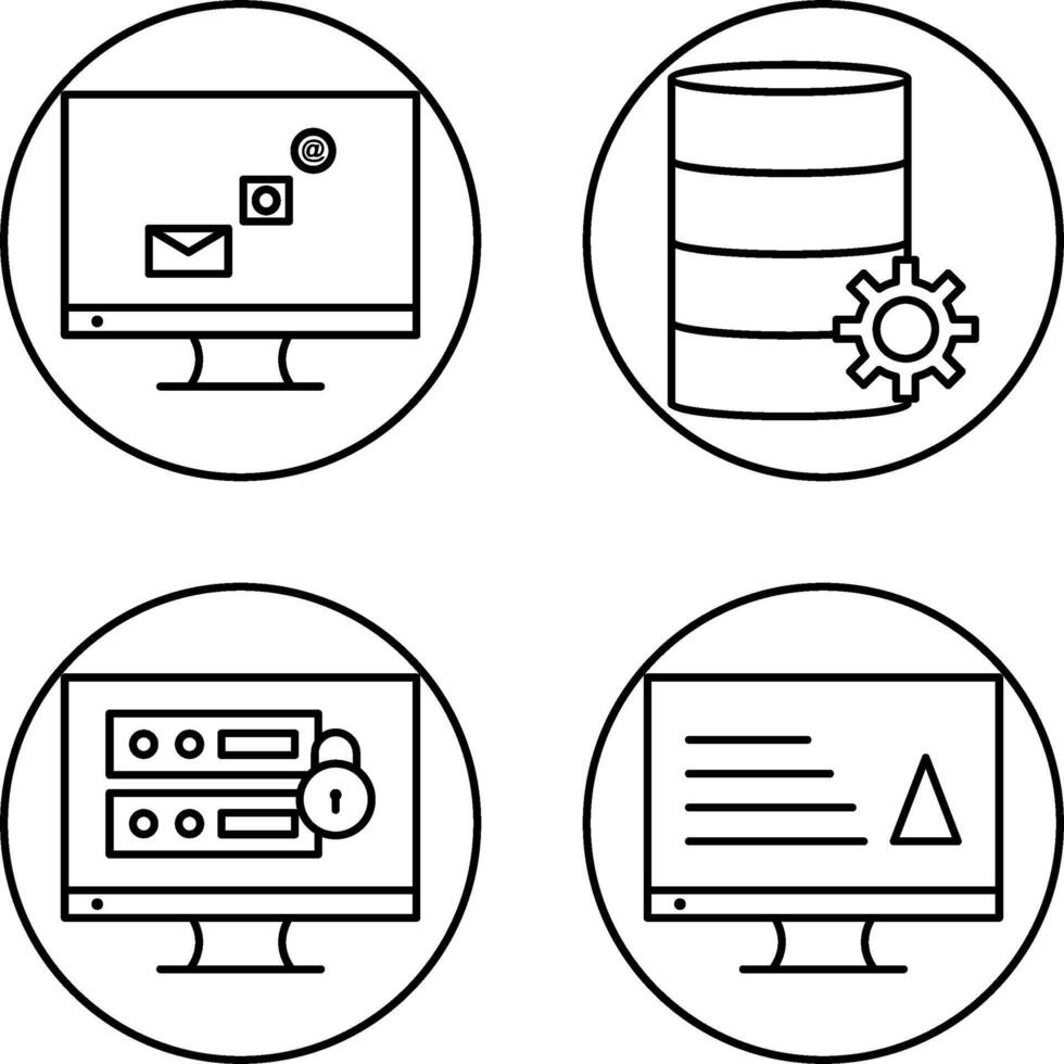 digital marketing and database management Icon vector