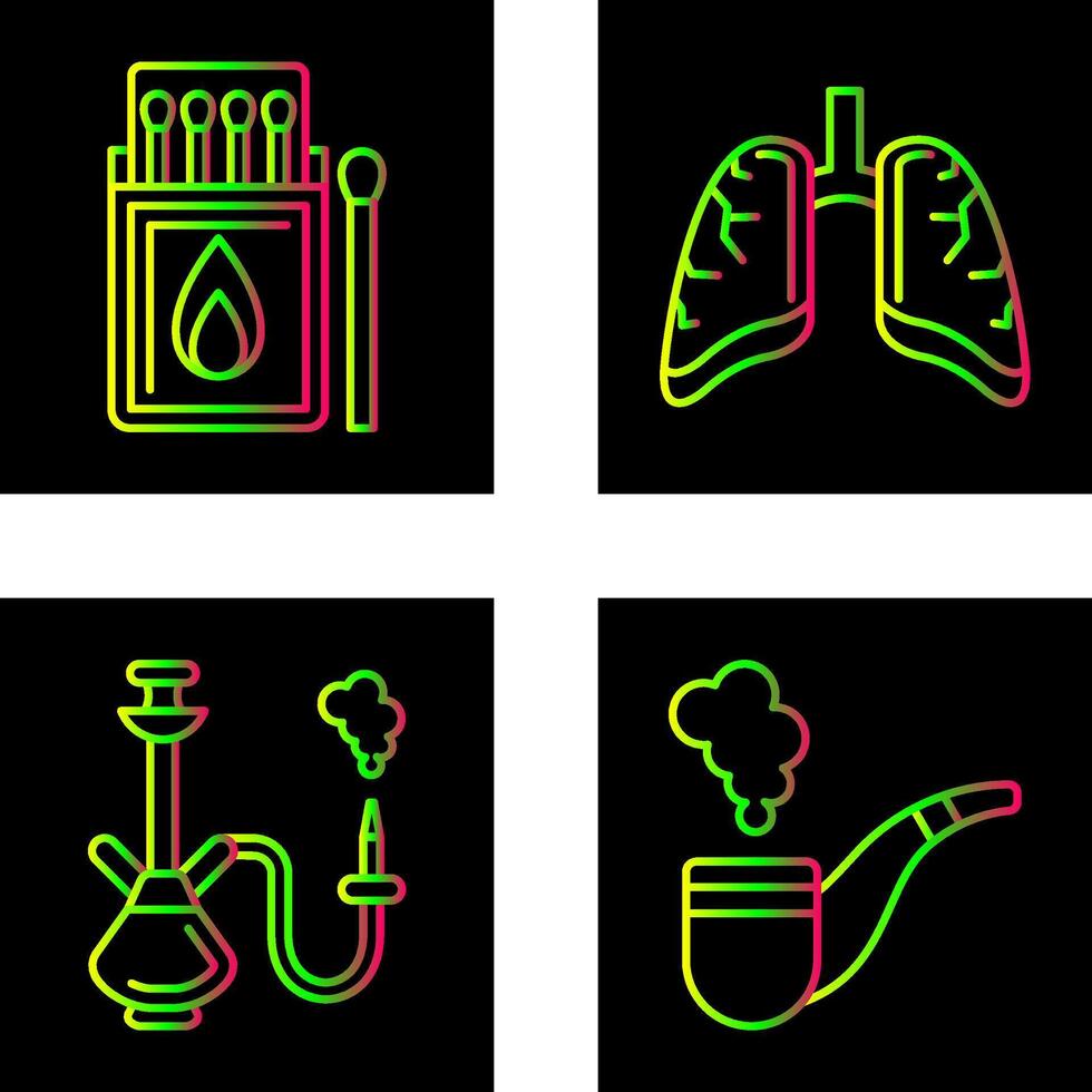 Match Box and Lungs Icon vector