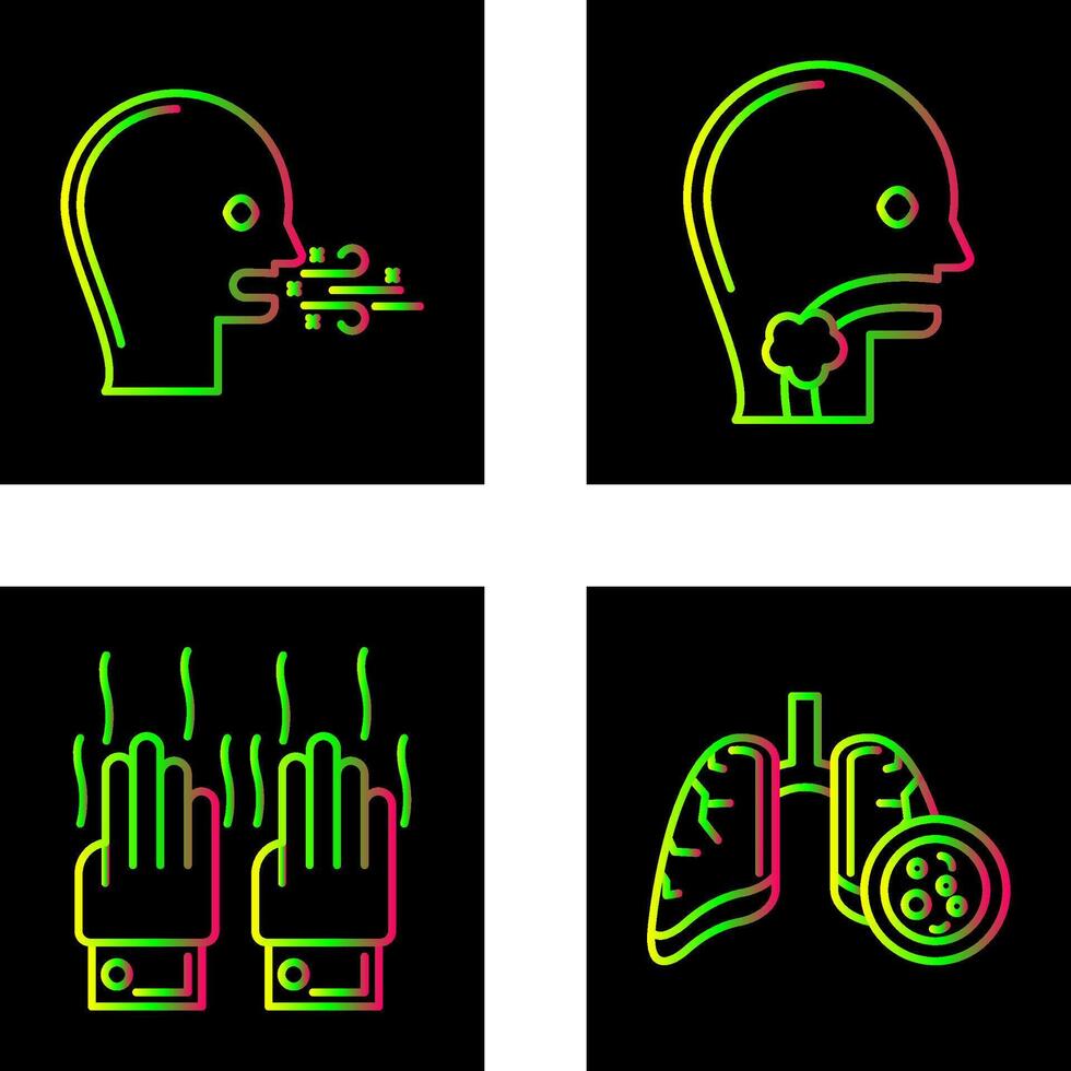 Bad Breath and Throat Cancer Icon vector