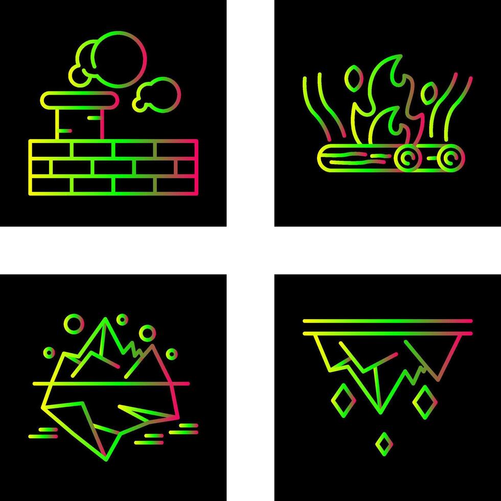 Chimney and Bonfire Icon vector