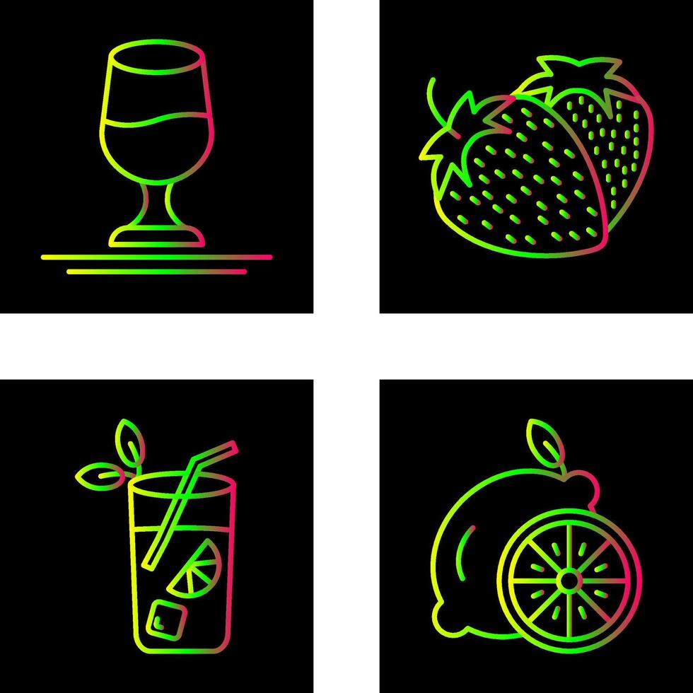Wine and Strawberry Icon vector