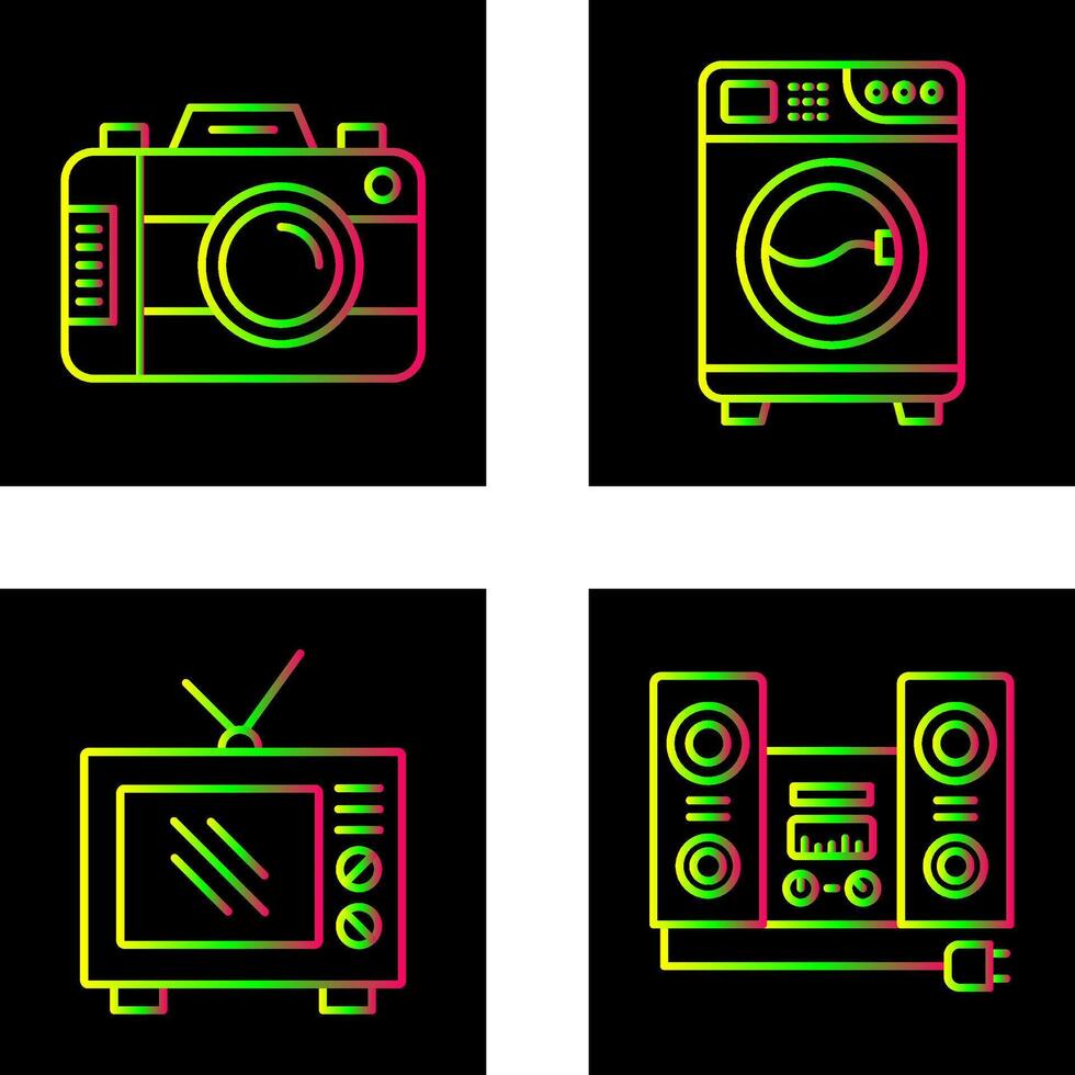 Digital Camera and Washing Icon vector