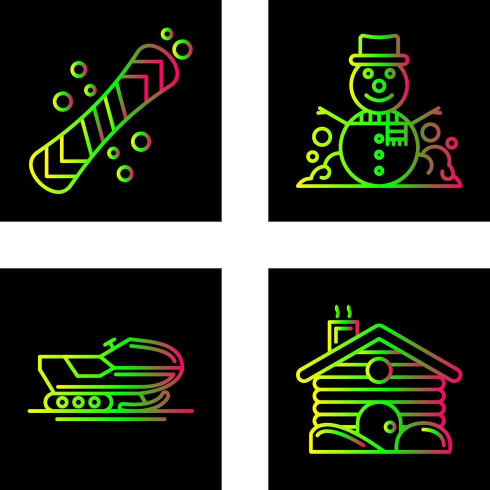 Snowboard and Snowman Icon vector