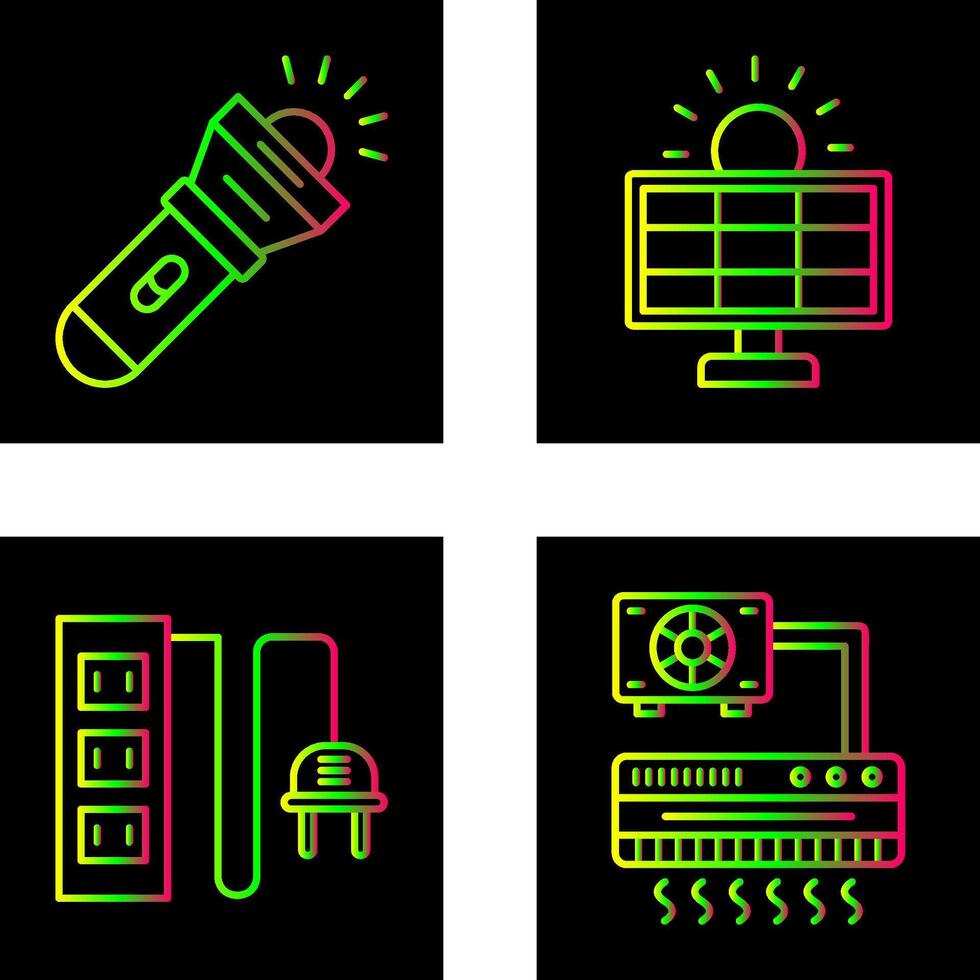 Flashlight and Solar Icon vector