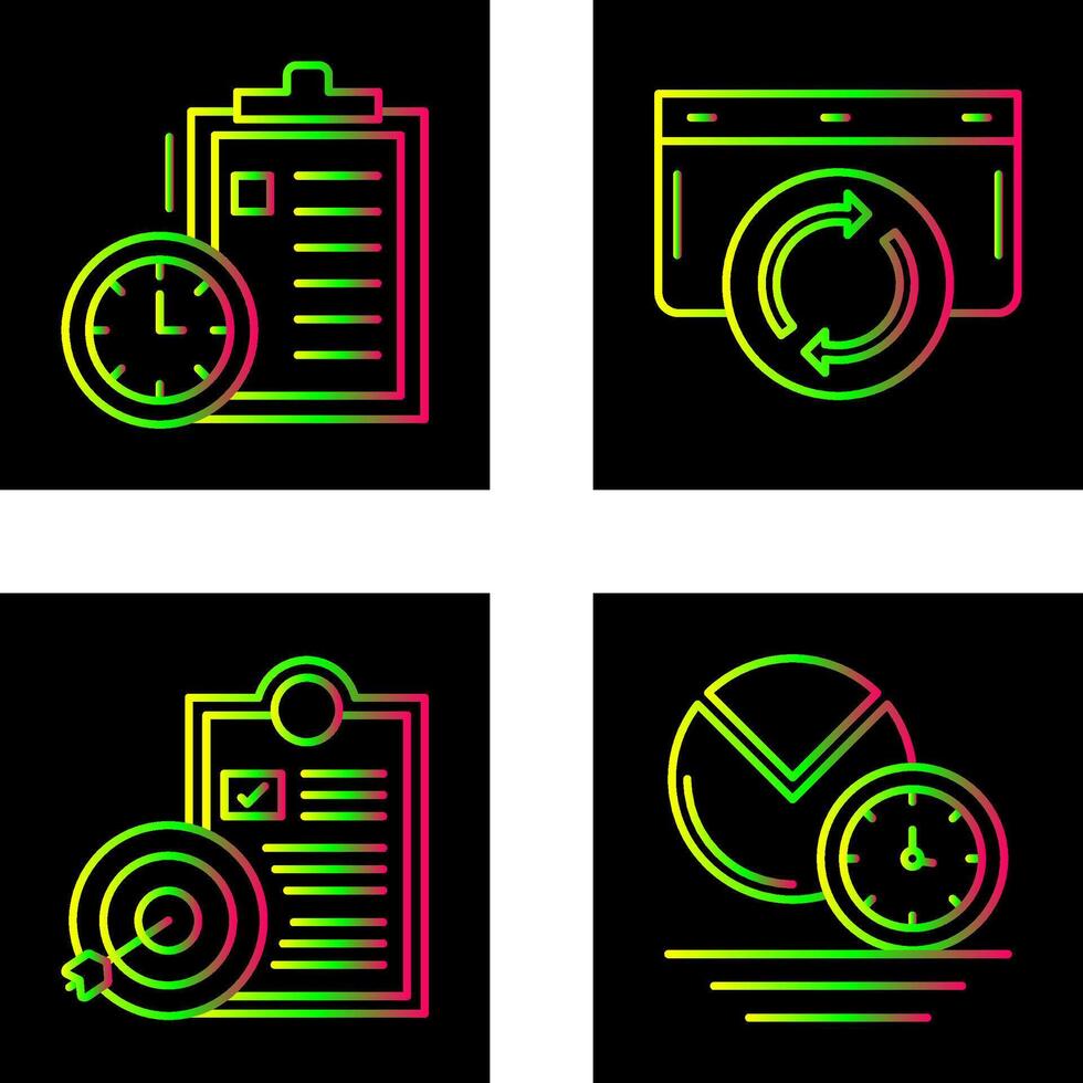 Time Management and Refresh Icon vector