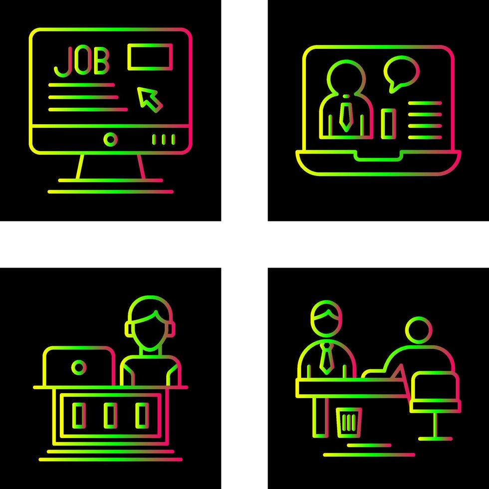 Online Job and Online Job Interview Icon vector