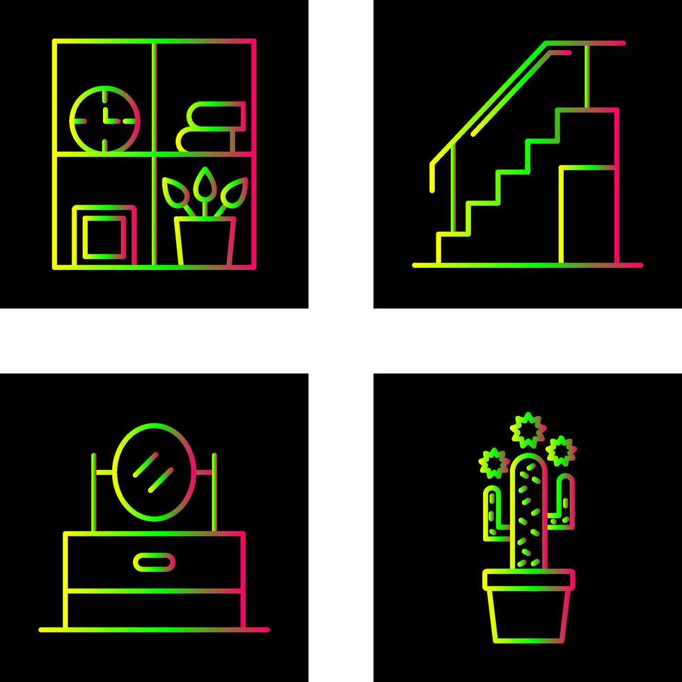 Bookshelf and Stairs Icon vector