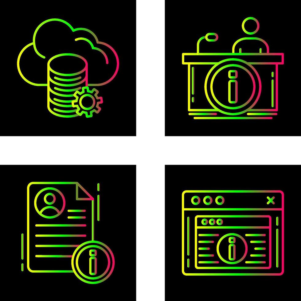 cloud data and information desk Icon vector