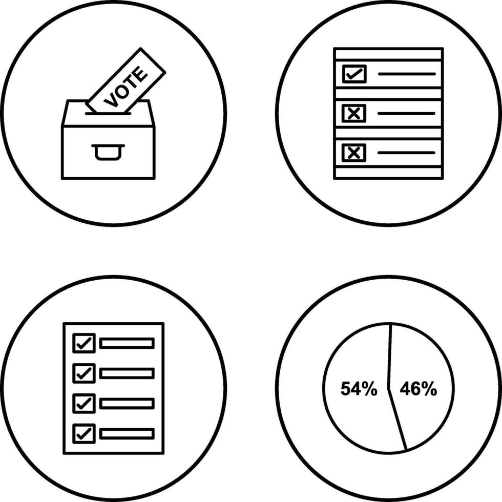 Casting Vote and Ballot Paper Icon vector