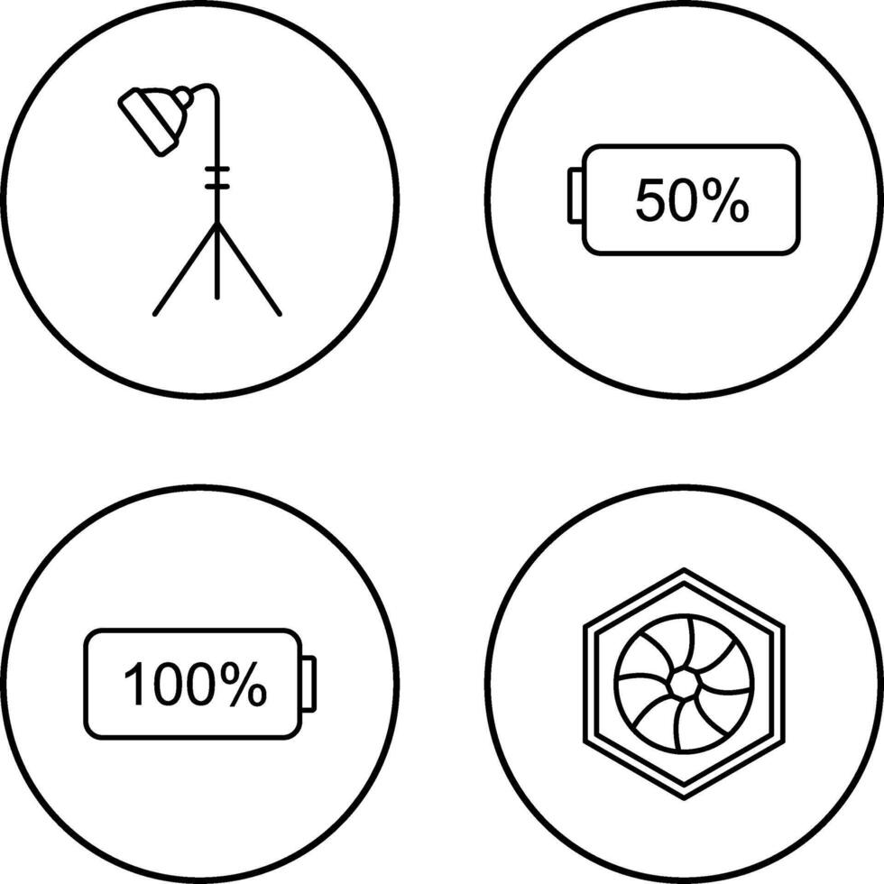 light stand and half battery Icon vector