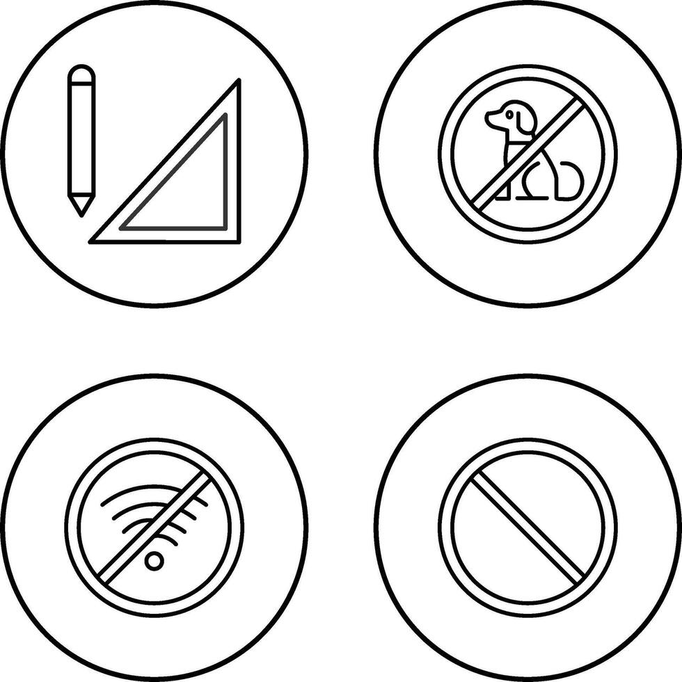 drawing tools and no pets Icon vector