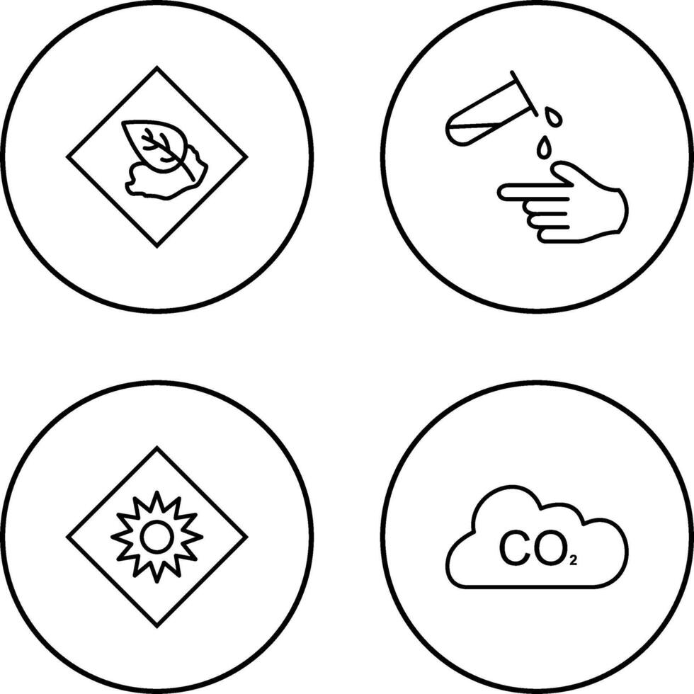 Environment hazard and Corrosive hazard Icon vector
