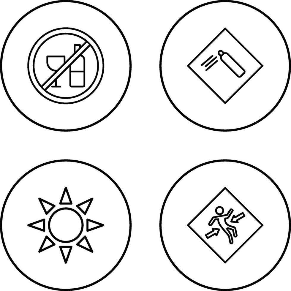 Pressurized cylinder And no drinking Icon vector