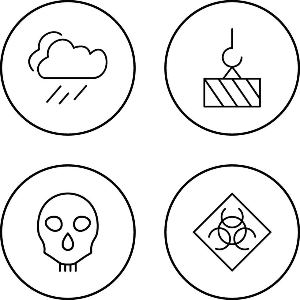 rain and heavy machinery Icon vector