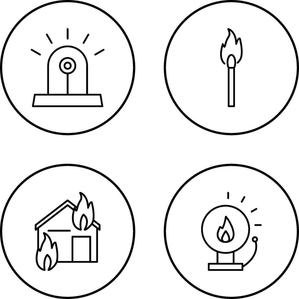 siren and lit matchstick Icon vector