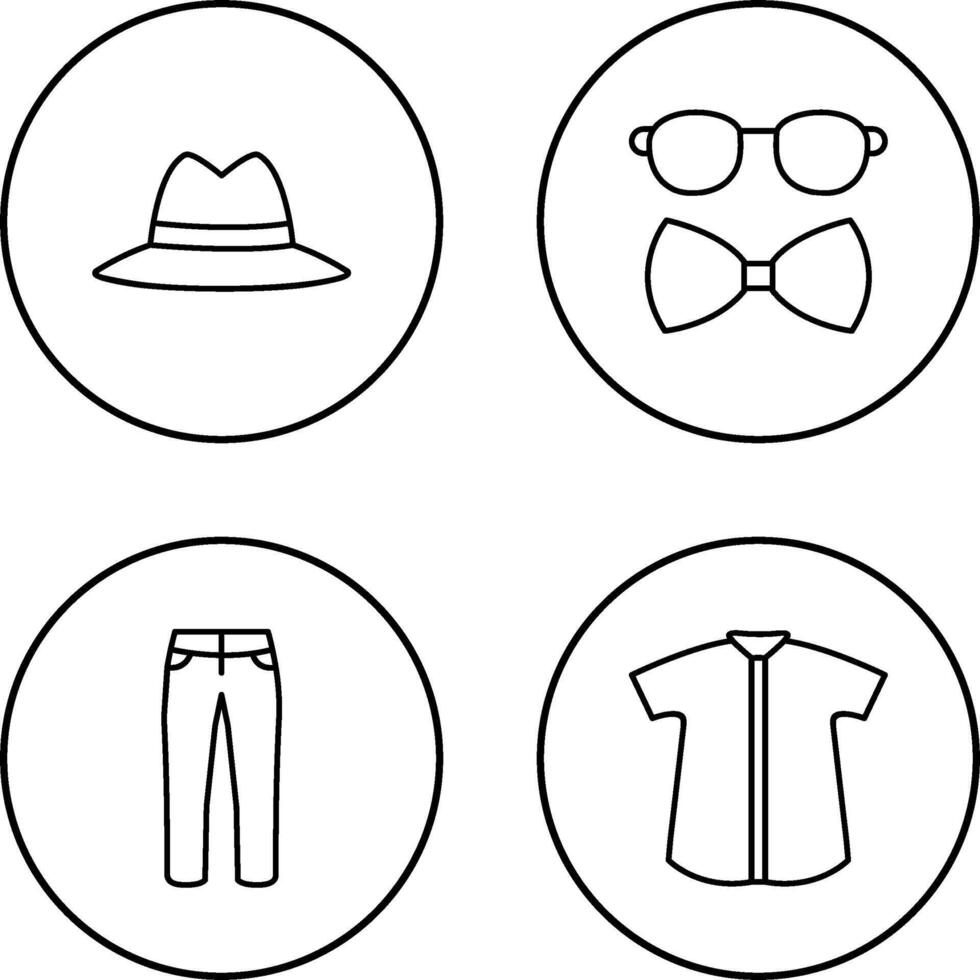 sombrero y hipster estilo icono vector