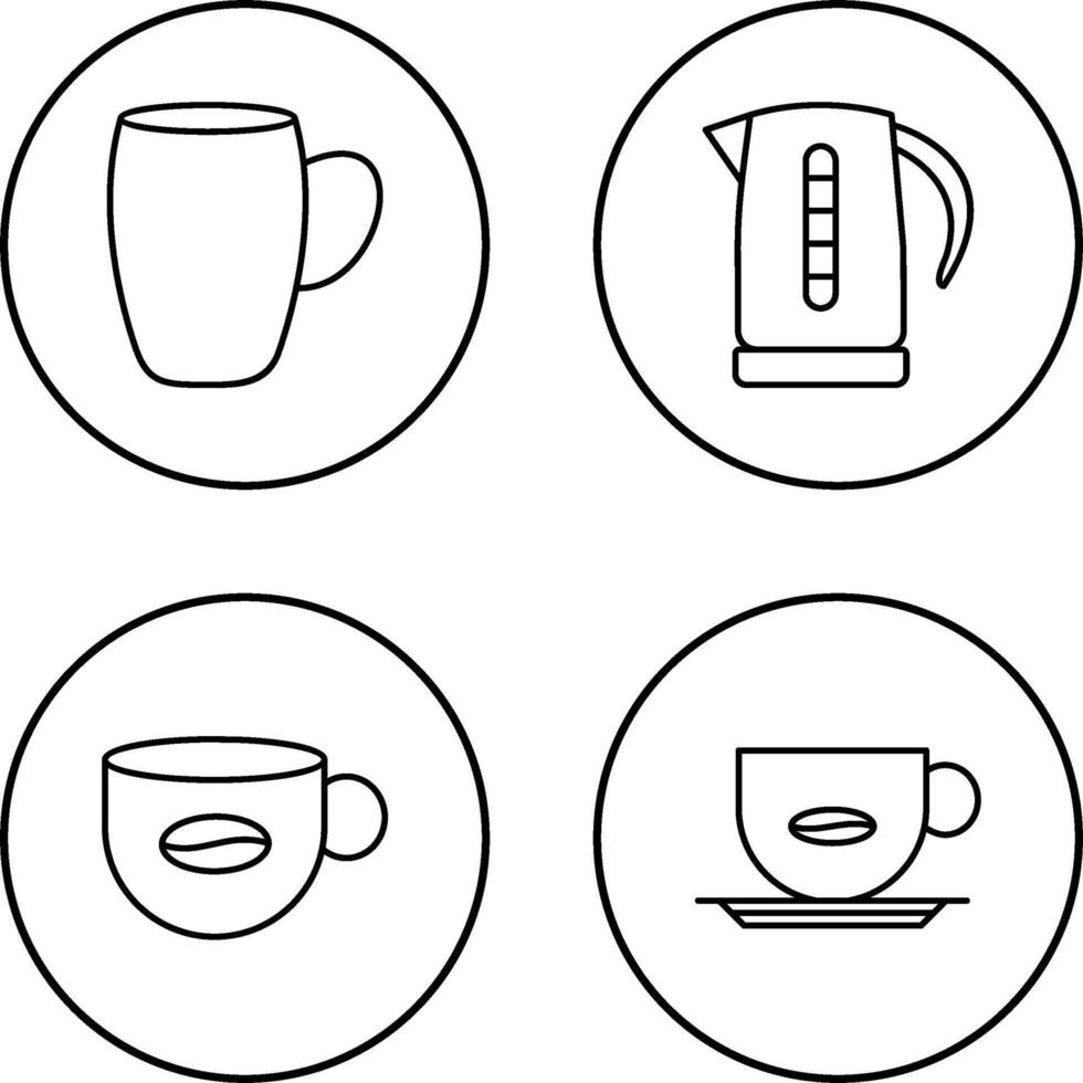 mug and kettle Icon vector