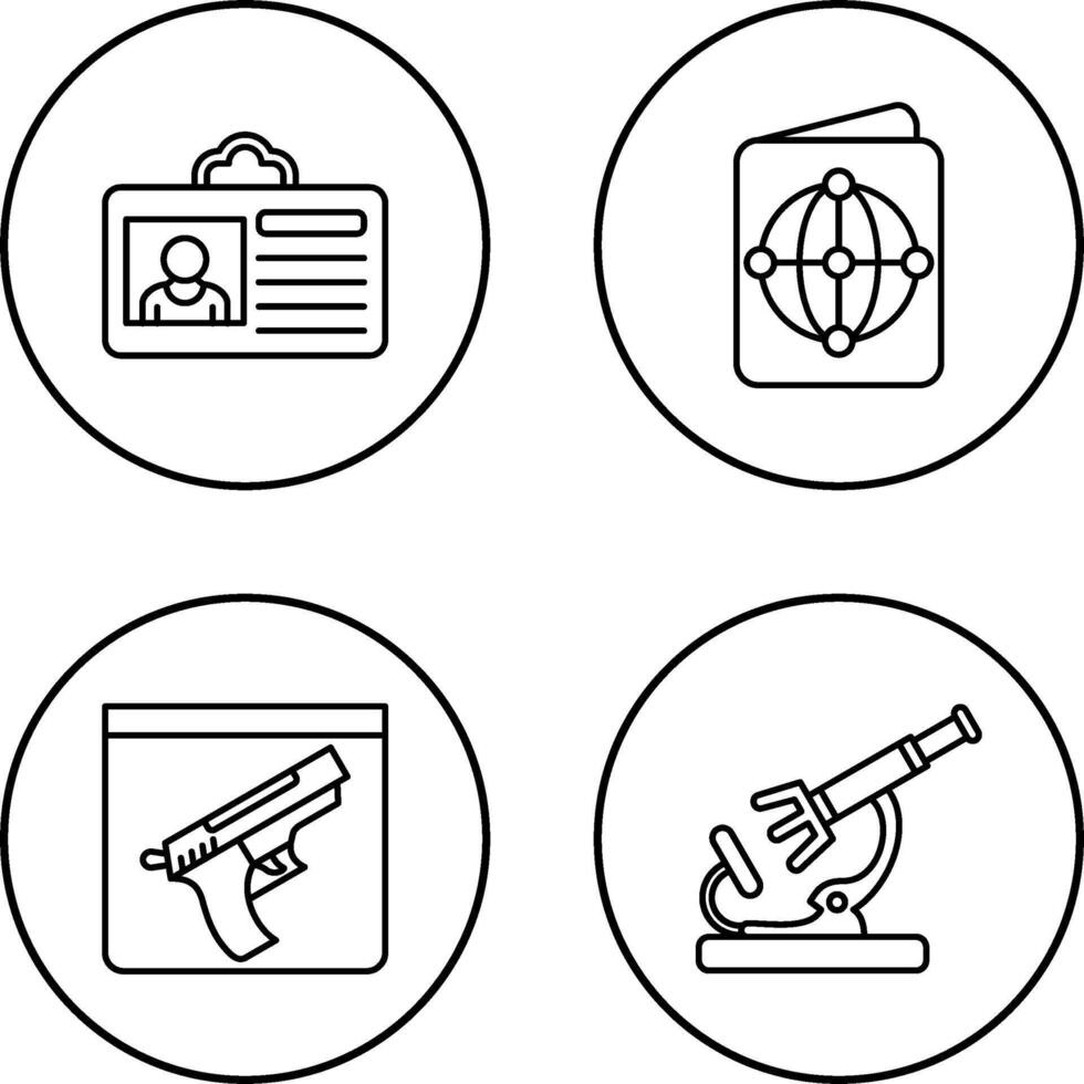Criminal Card and Passport Icon vector
